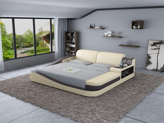 Multifunction Bed Bluetooth Speakers Luxury Design Leather Beds Hotel Double New