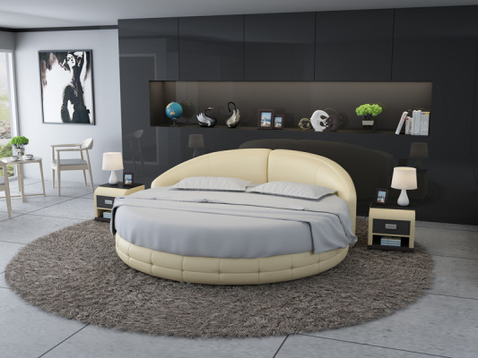 Round Bed Design Upholstered Bed Luxury Bed Double Bed USB Beds Round