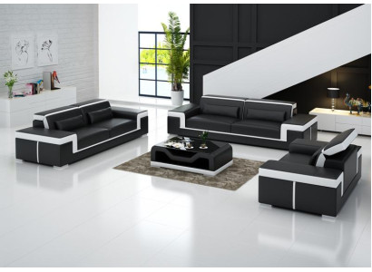 Leather sofa set 3+3 seater sofa couch upholstery set sofa set