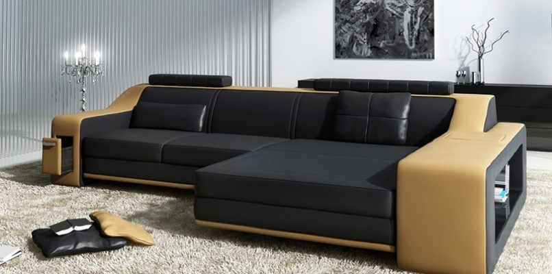 Design corner sofa couch upholstery seat corner set sofas leather textile Themar WG