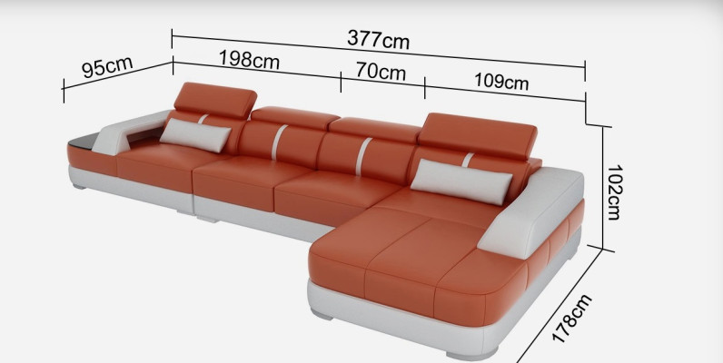 Leather sofa cushion seat corner sofa set living room landscape living room