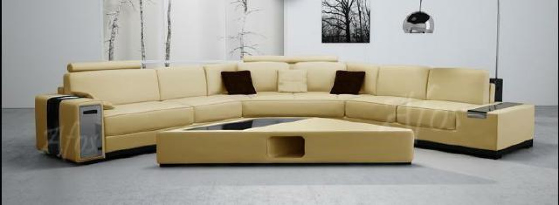 Leather sofa corner sofa sofa couch design seating upholstery suite living landscape 2348
