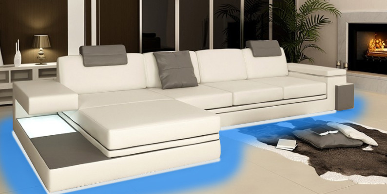 Design leather sofa couch upholstery living room landscape corner set textile