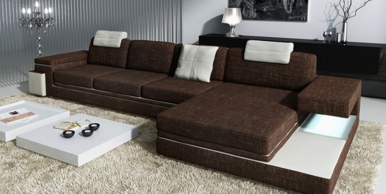 Design leather sofa couch upholstery living room landscape corner set textile