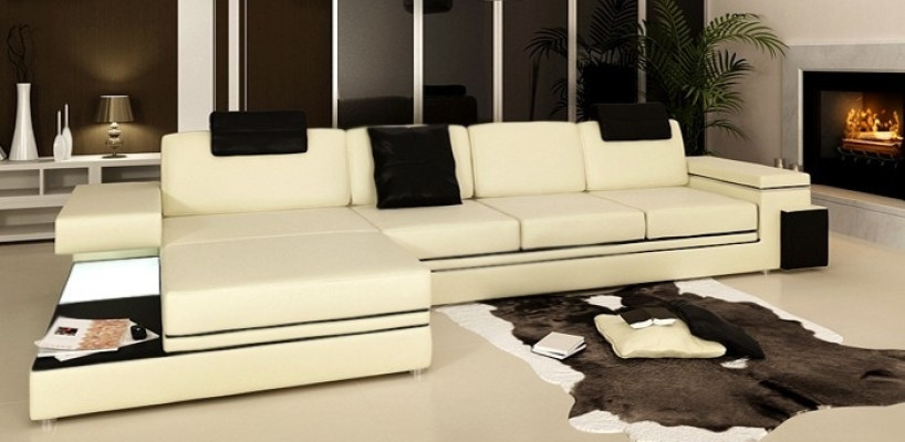 Design leather sofa couch upholstery decor living landscape corner suite corner