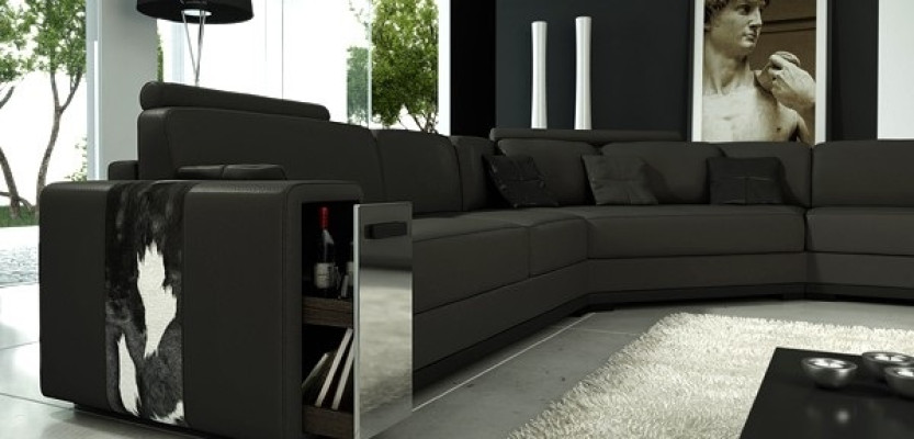Leather sofa corner sofa sofa couch upholstered designer corner suite living landscape LimaS