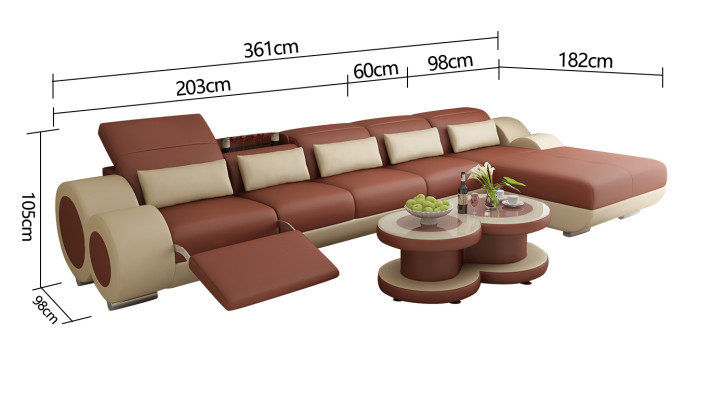 Leather sofa couch sofa living landscape modern corner corner sofa design set