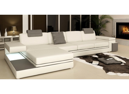 Design leather sofa couch upholstery living landscape corner set corner.