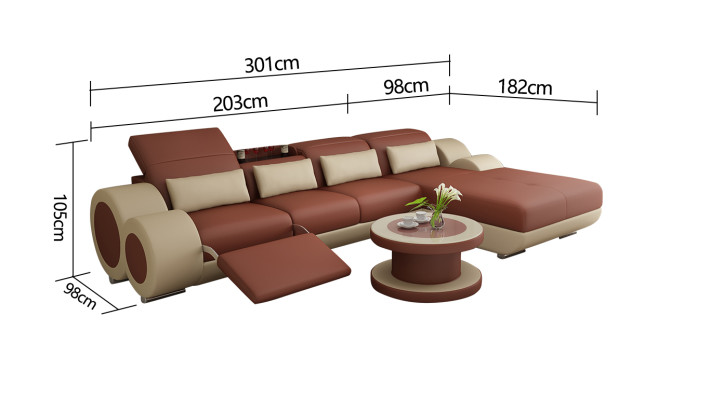 Leather sofa couch sofa set new corner sofa corner set design modern sofa G8035H