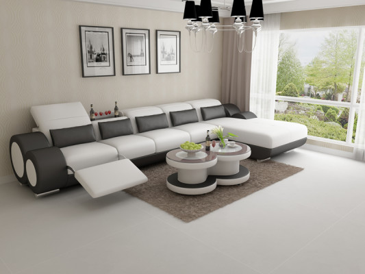 Leather sofa couch sofa living landscape modern corner corner sofa design set