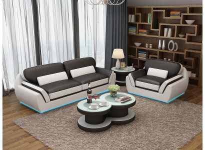 Leather sofa couch suite 3+1 seater set design modern new sofa
