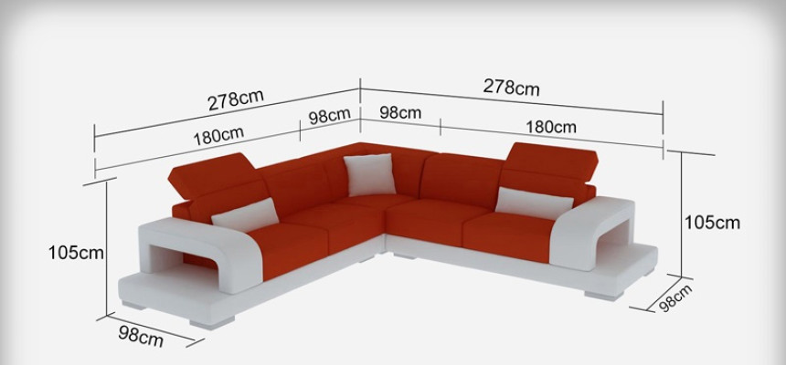 Leather sofa couch living landscape corner sofa L-shape suite design decor modern