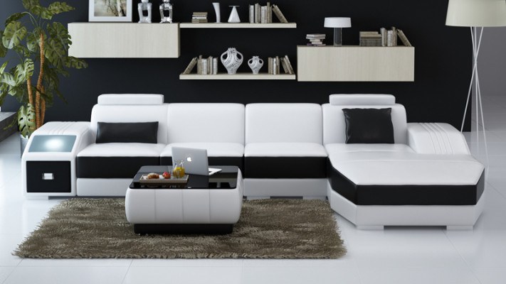 Modern leather sofa couch living landscape corner sofa corner set design decor