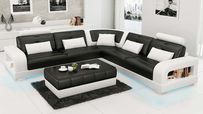Leather sofa couch living area corner sofa corner suite design modern sofa L6008B