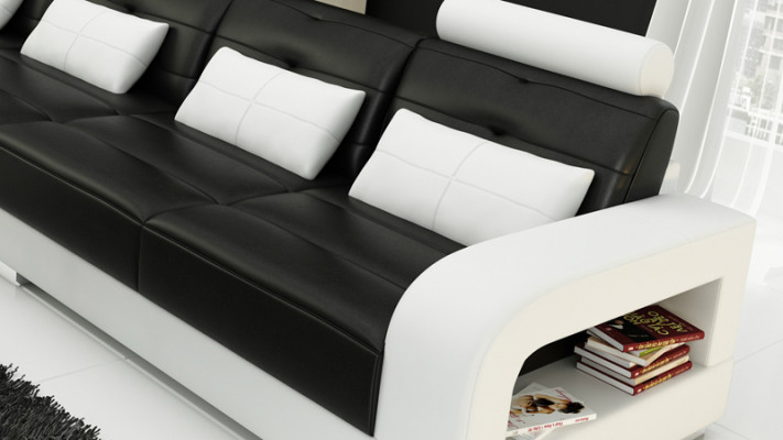 Leather sofa couch living landscape corner sofa corner suite design modern sofa L6008C