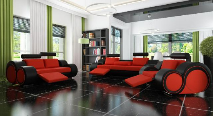 Sofa upholstery 3+2 seat designer sofa leather sofa color choice couch set black