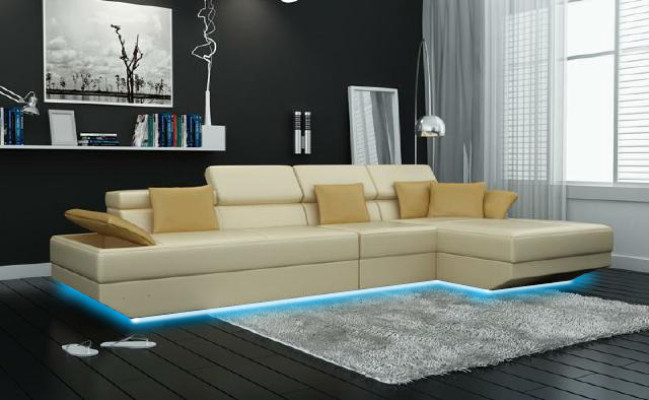 Living Landscape Upholstered Corner Sofa Couch Set Landscape Leather - 2719C New