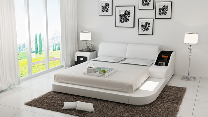 Upholstered Design Luxury Bed Beds Leather Bedroom 140/160/180 LB8815