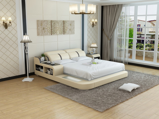 Design Leather Bed Luxury Upholstered Beds Double Modern Marriage 140/160/180 cm