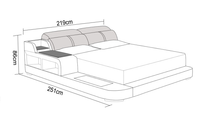 Design Leather Bed Luxury Upholstered Beds Double Modern Marriage 140/160/180 cm
