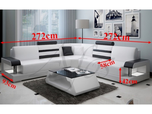 Living Landscape Upholstered Corner Sofa Couch Suite Landscape Leather New - 2723B