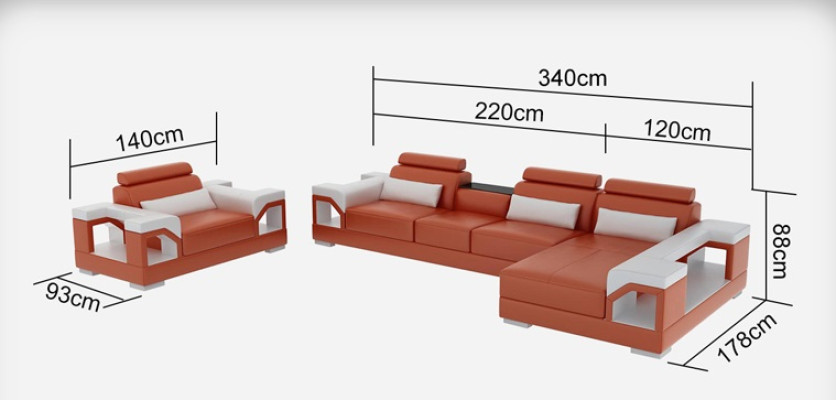 Leather sofa living room corner sofa armchair couch suite design modern sofa G8010E
