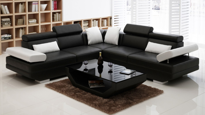 Leather sofa couch living area corner sofa set design modern sofa K5009B