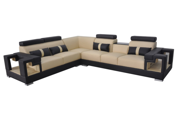 Leather sofa couch living area corner set design modern sofa L-shape K5001