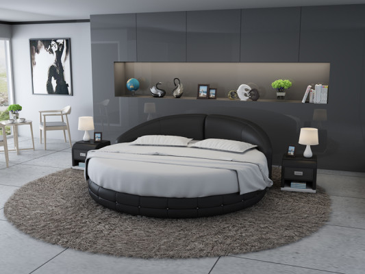 Round bed, designer bed, upholstered bed, designer bed, upholstered, round, XXL, luxury, king size.
