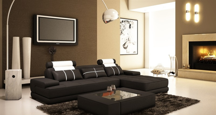 Corner sofa upholstered couch sofa living landscape corner seating set leather textile Paris