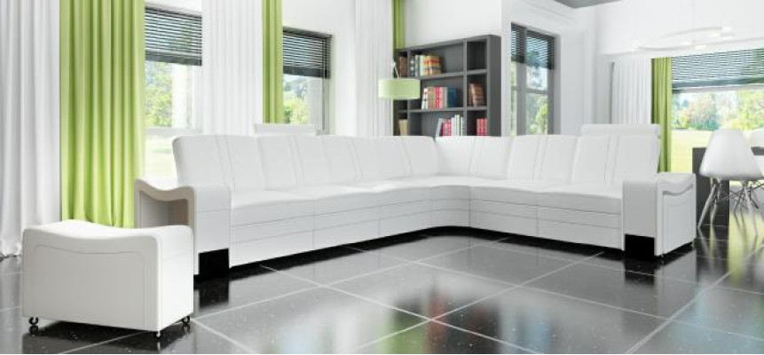 LEATHER SOFA XXL LIVING ROOM SET LEATHER CORNER COUCH SET CORNER SOFA UPHOLSTERY