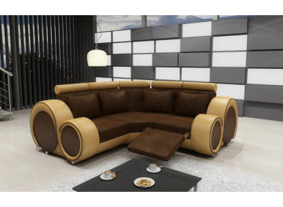 Corner leather textile fabric couch sofa set living landscape upholstery corner new LMII