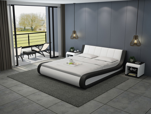 Leather bed with USB upholstered beds luxury double 140/160/180 LB8829