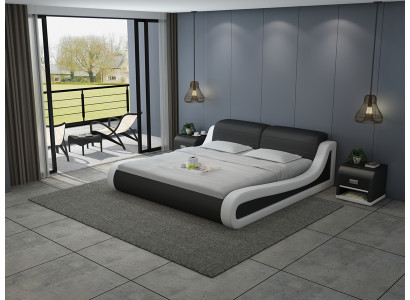 Leather bed with USB, upholstered beds, luxury double hotel marriage big 140/160/180 cm