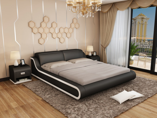 Bed with USB Padding Bed Double Bed Marriage Bed Beds 140/160/180 LB8835