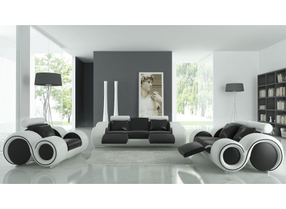 Leather Sofa Couch Living Room Set 3+2+1 Seater Suite Design Modern Sofa A1163D