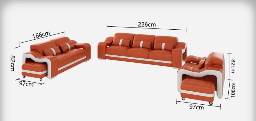Design sofa set couch upholstery sofas leather modern 3+1 seater complete set new