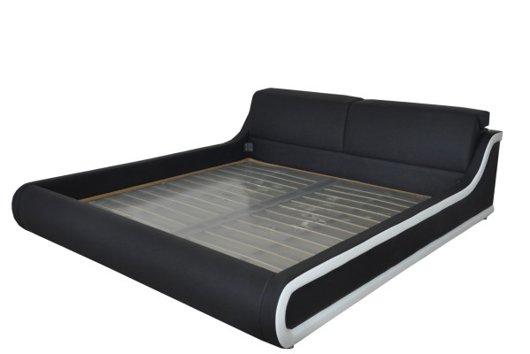 Double luxury design leather bed upholstery hotel beds modern multifunction