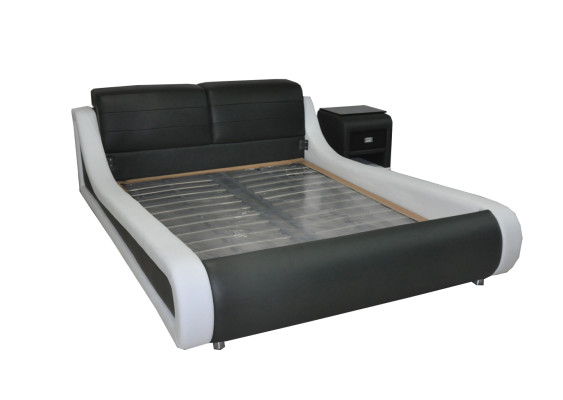 Double Luxury Design Leather Bed Hotel Upholstered Beds Modern Multifunction