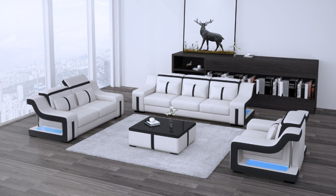 Three-seater designer sofa couch 3-seat upholstery leather couches big sofas
