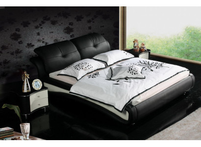 Double bed, beds, upholstered leather, designer, matrimonial, modern bed, bed frame, new 1206