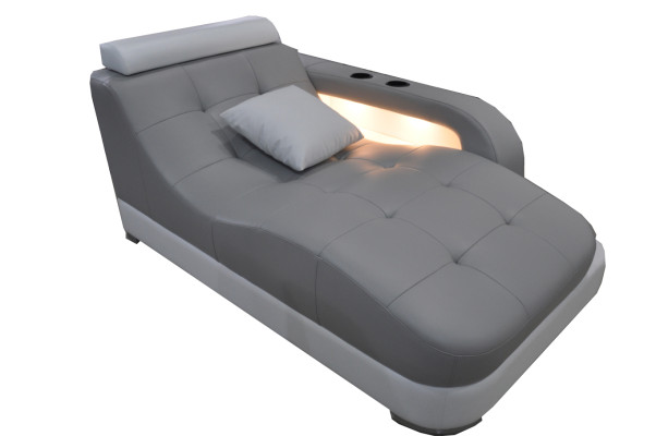 Designer leather chaise lounges + USB ottoman sofa genuine leather relax chaise