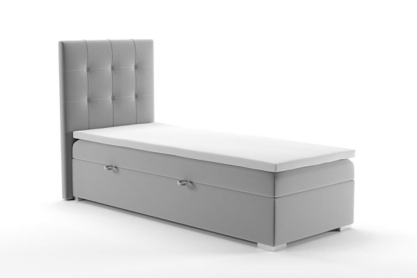 Luxury Box Spring Bed Hotel Beds Upholstered Function Bed Storage 90x200cm Gray New