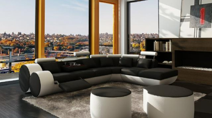 Corner sofa, sofa, couch, upholstery, living area, leather corner sofas, set, sofas Madrid