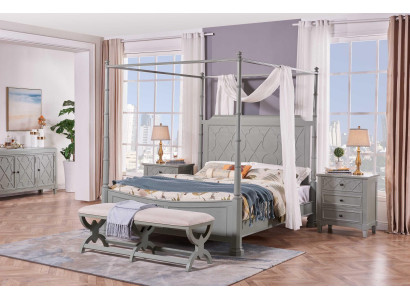 Bedroom complete set, country house style, modern bed, bedside table 5 pieces. New