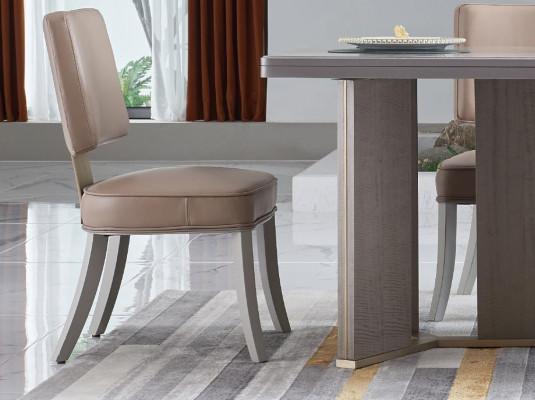 Chair 6x Chairs Group Set Living - Dining Room Suite Wood Leather Textile New