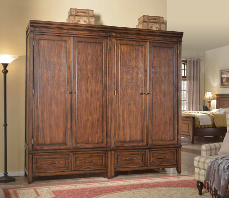 Classic 2x Wardrobe Design Bedroom Furniture Closet Cabinets Wood New