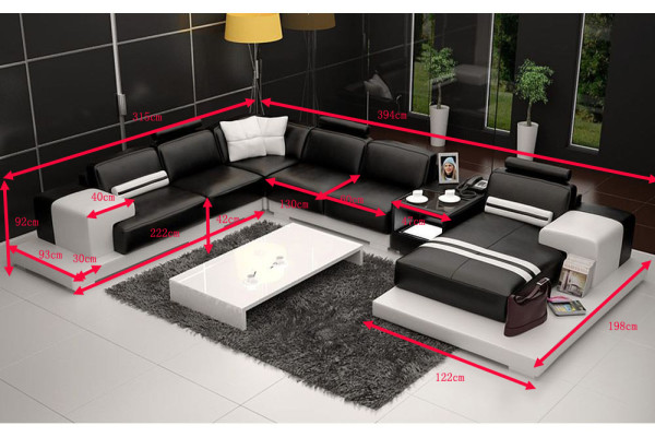 Sofa Couch Living Landscape XXL Couch Leather Sofa with Ottoman Sofa Set 2725