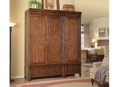Wardrobe, 2x Clothes Wardrobe, Wooden Wardrobe, Solid Brown Wood, Cabinets, Bedroom