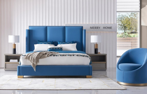 Bedroom luxury bed furniture 2x nightstand set beds Dubai hotel furniture